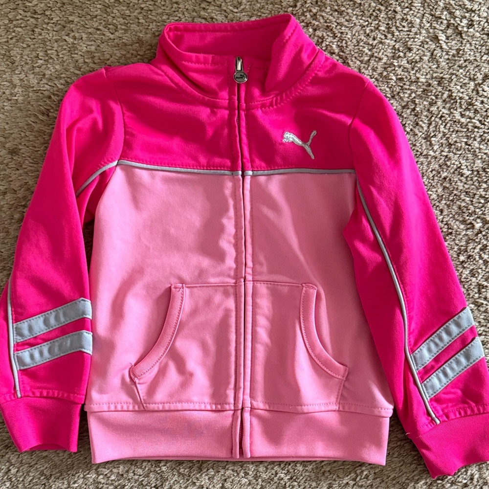 Puma Kids Jacket in Pink and Gray